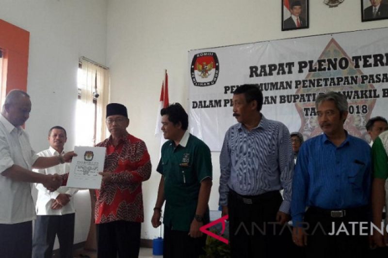 Resmi ditetapkan, tiga pasangan calon bertarung di Pilkada Temanggung