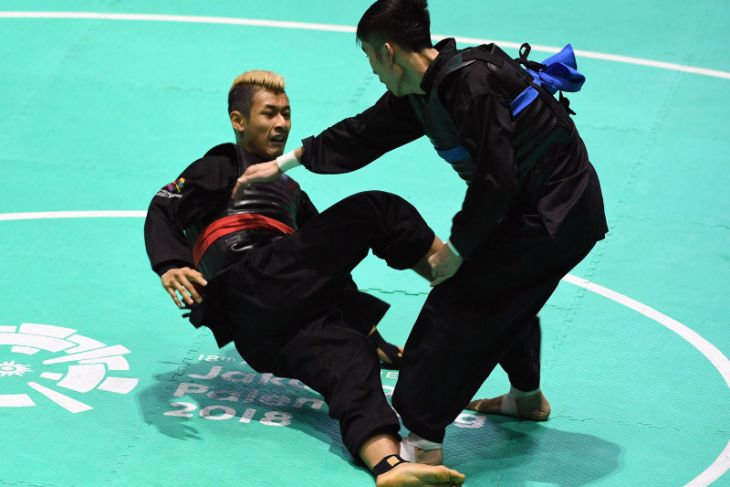 Pertandingan silat di Asian Games 2018. Foto: ANTARA FOTO/INASGOC/Melvinas Priananda/nak/18