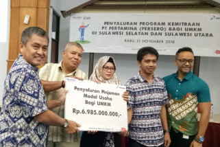 Pertamina salurkan Rp6,9 miliar dana UMKM Sulawesi